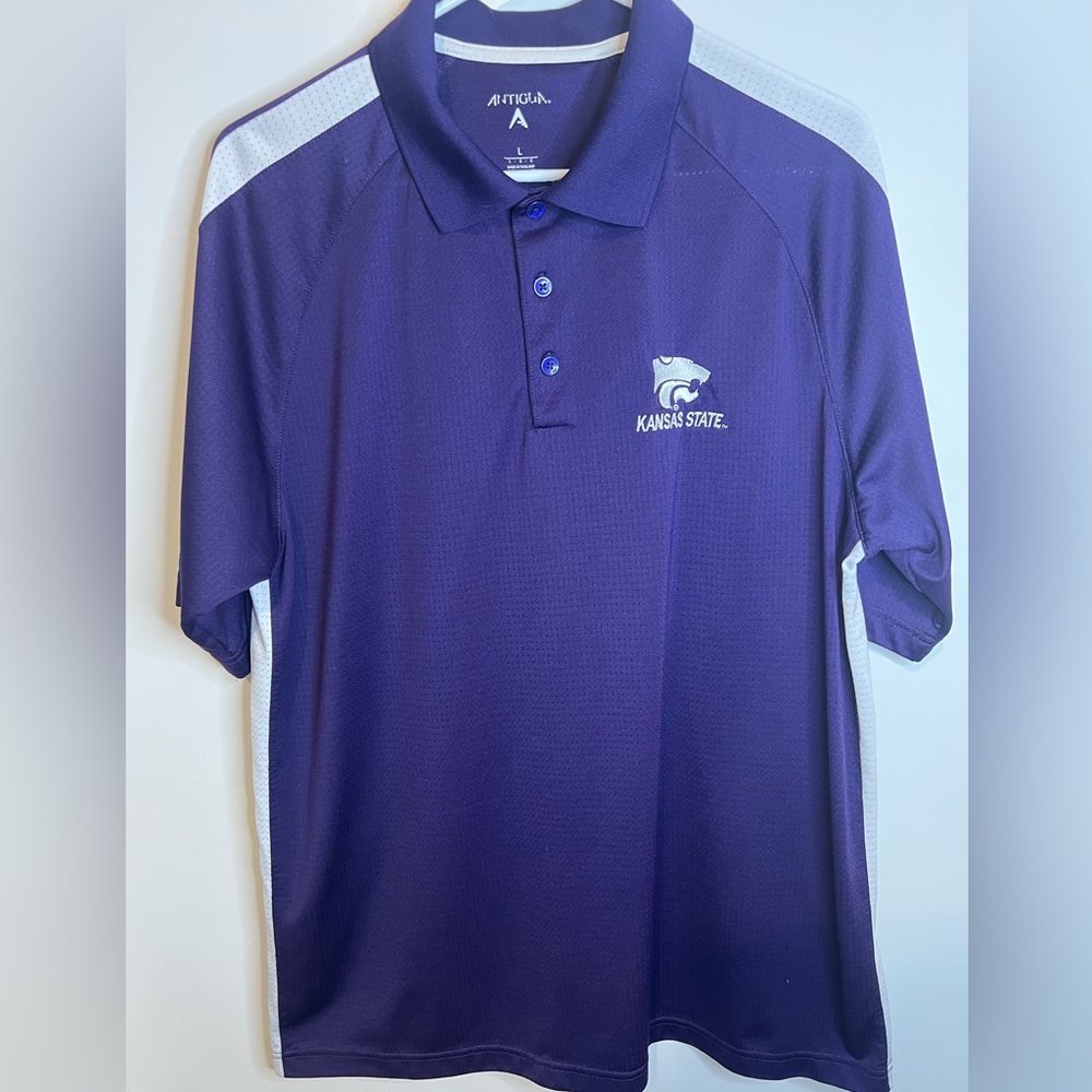 Antigua Purple and White Polo Shirt